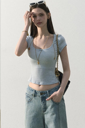 Ice Mint Jacquard Lace Top
