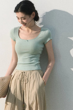 Ice Mint Jacquard Lace Top
