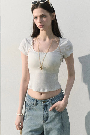 Ice Mint Jacquard Lace Top