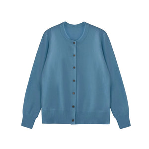 Imported Merino Wool Long-Sleeve Cardigan
