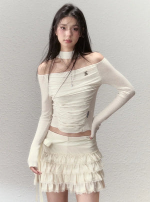Industrial Strap Bow A-Line Skirt Set