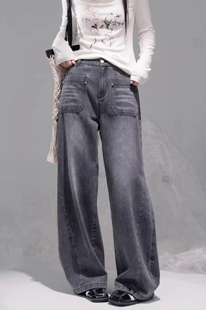 Ink Gray Washed Jeans
