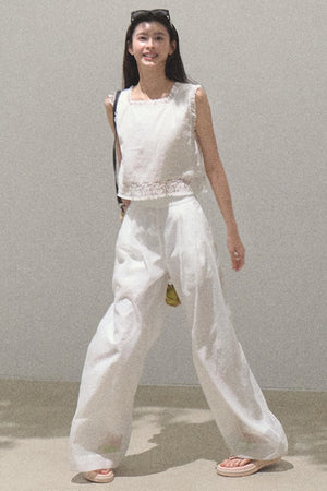 Iridescent Wide-Leg Trousers