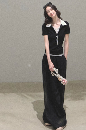 Iridescent Wide-Leg Trousers