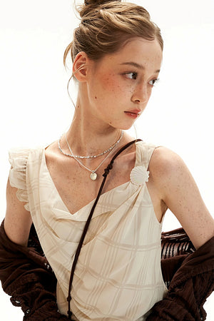 Irregular Collar Gauze Vest