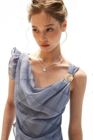 Irregular Collar Gauze Vest