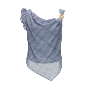 Irregular Collar Gauze Vest