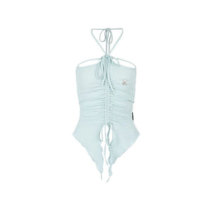 Irregular Drawstring Tie Camisole Top