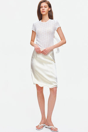 Irregular Hem Adjustable Drape Mid-Length Skirt