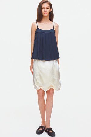 Irregular Hem Adjustable Drape Mid-Length Skirt