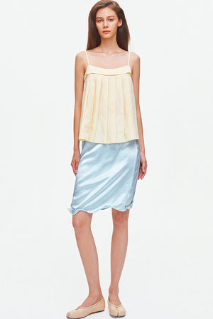 Irregular Hem Adjustable Drape Mid-Length Skirt