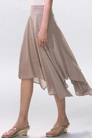 Irregular Hem Chiffon Skirt