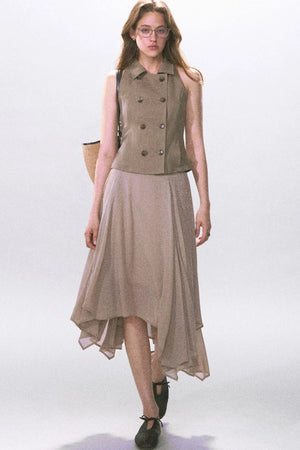 Irregular Hem Chiffon Skirt