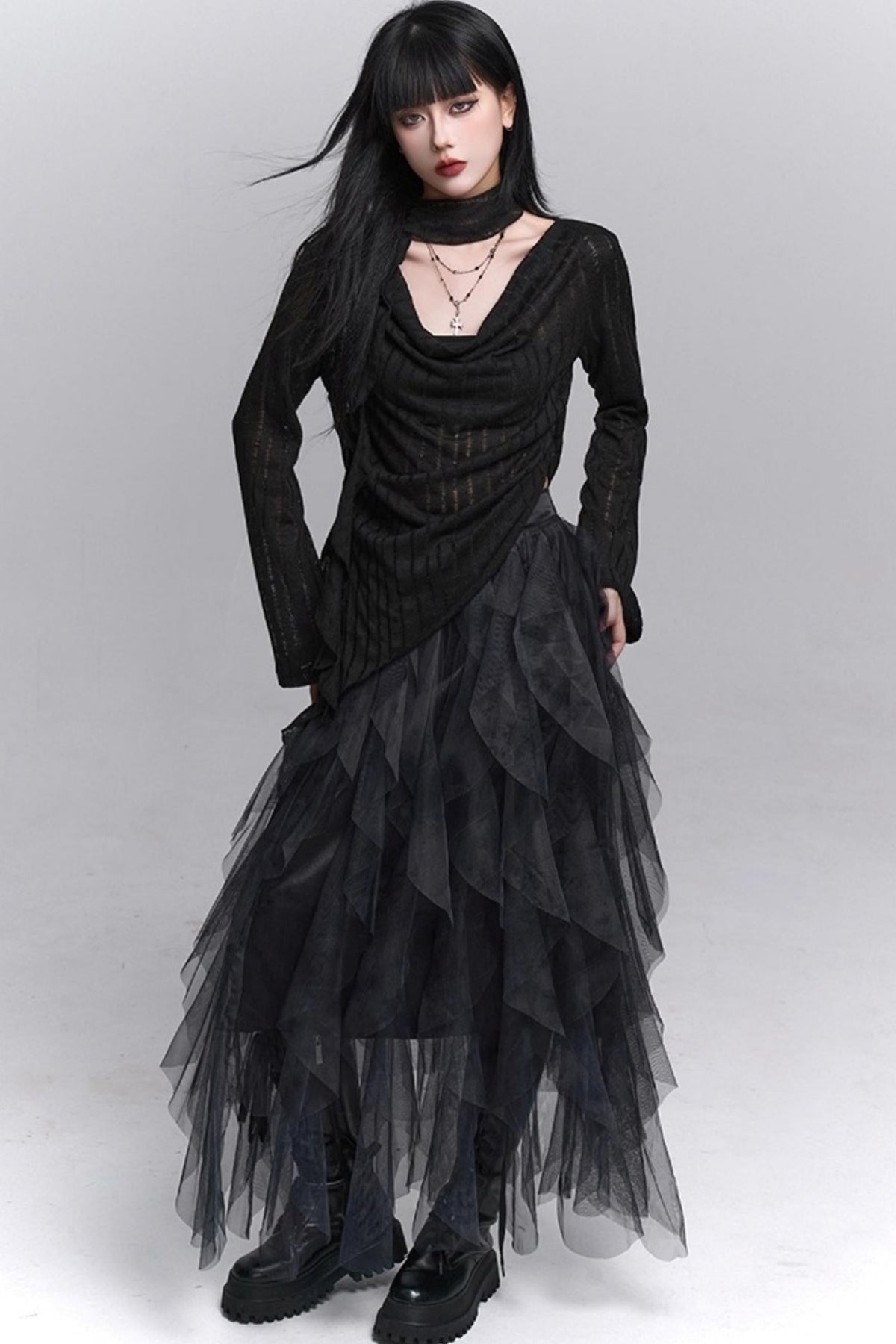 Irregular Hem Concert Skirt