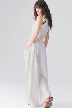 Irregular Hem Lace V-Neck Sleeveless Top