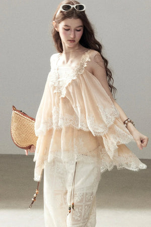 Irregular Lace Chiffon Camisole