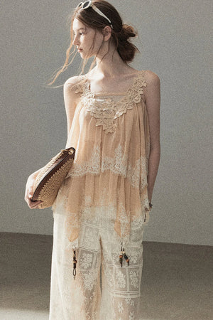 Irregular Lace Chiffon Camisole