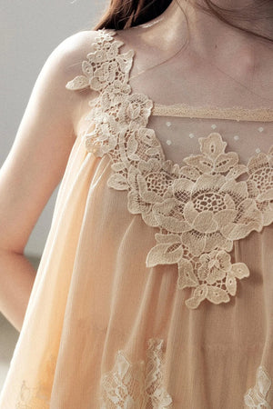 Irregular Lace Chiffon Camisole