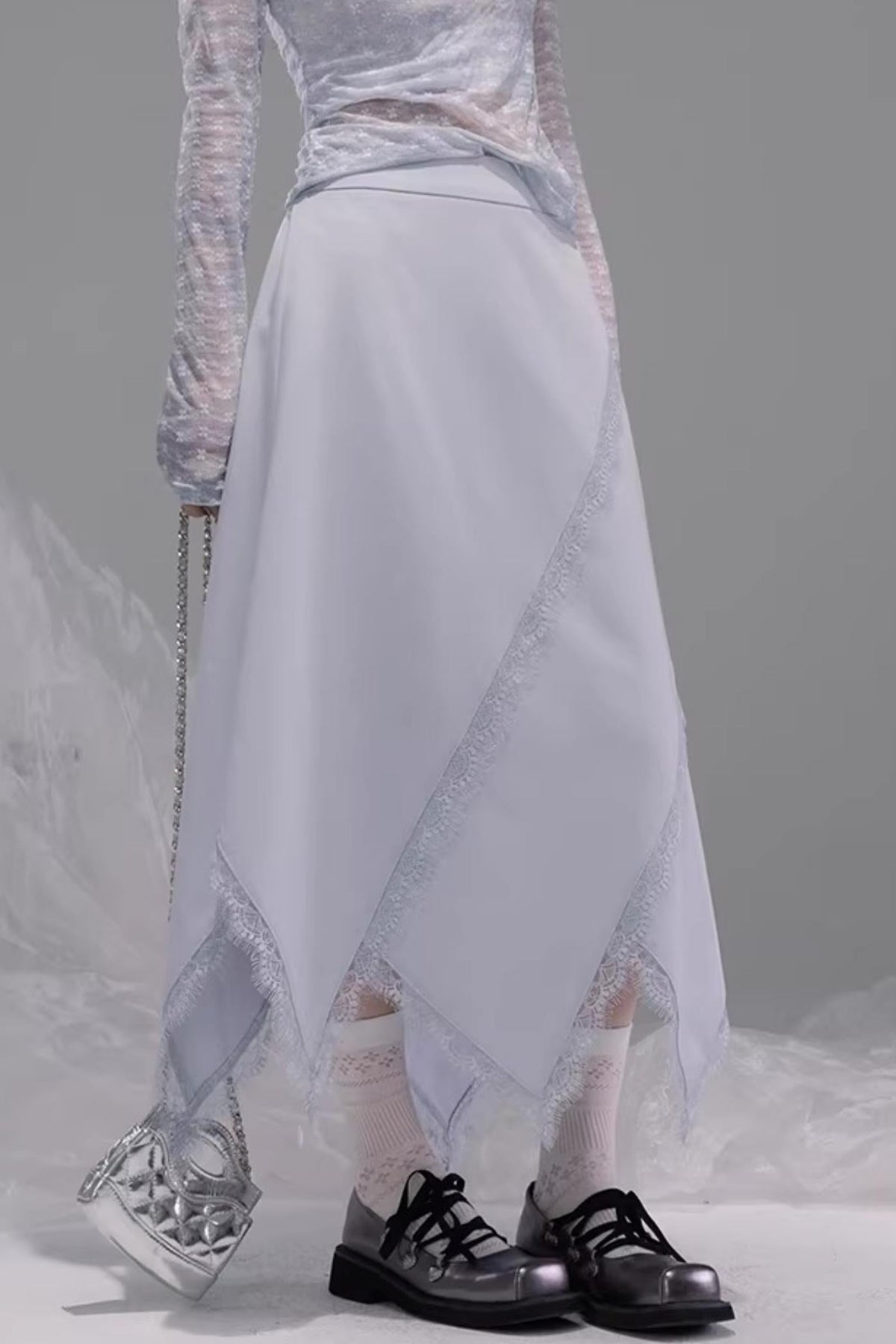 Irregular Lace Patchwork Skirt