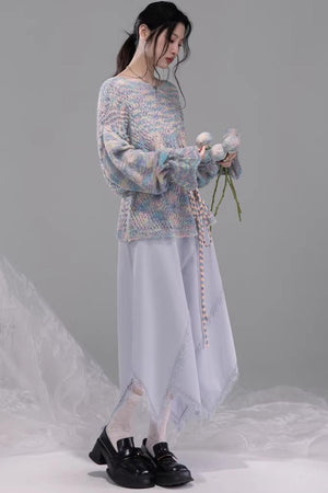 Irregular Lace Patchwork Skirt