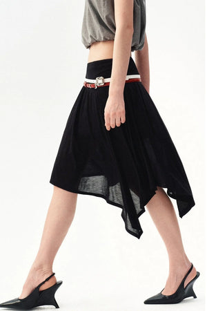Irregular Mesh Midi Skirt