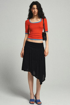 Irregular Mesh Midi Skirt