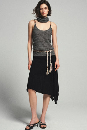 Irregular Mesh Midi Skirt