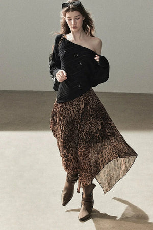 Irregular Off-Shoulder Hollow Blouse