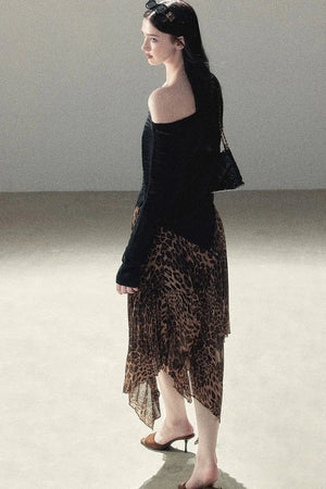 Irregular Off-Shoulder Hollow Blouse
