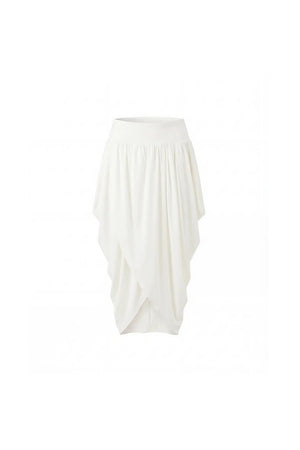 Irregular Pleated Draped Midi Skirt