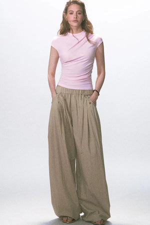 Irregular Pleated Knit Top