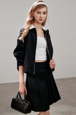 Irregular Pleated Short Skirt