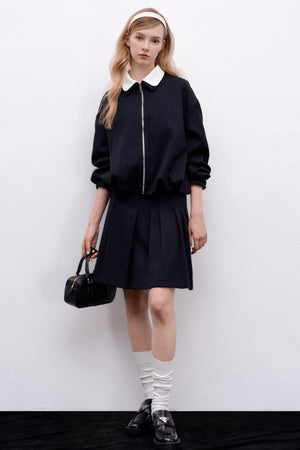 Irregular Pleated Short Skirt