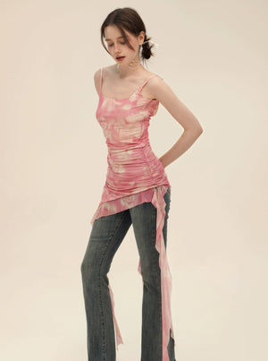Irregular Ruffle Lace Design Dress