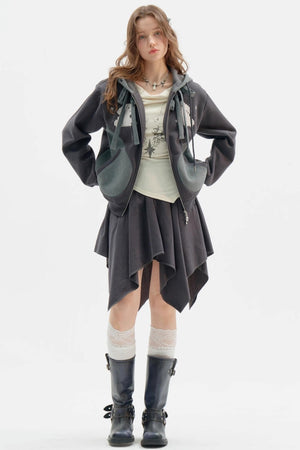 Irregular Skirt Casual Trousers Set-Up
