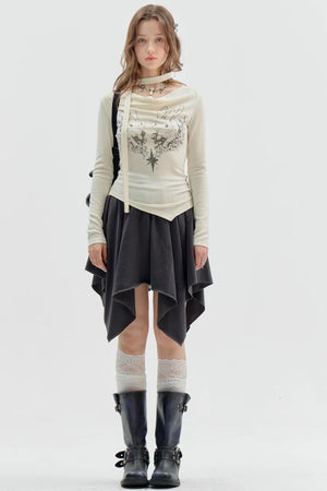 Irregular Skirt Casual Trousers Set-Up