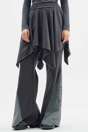Irregular Skirt Casual Trousers Set-Up