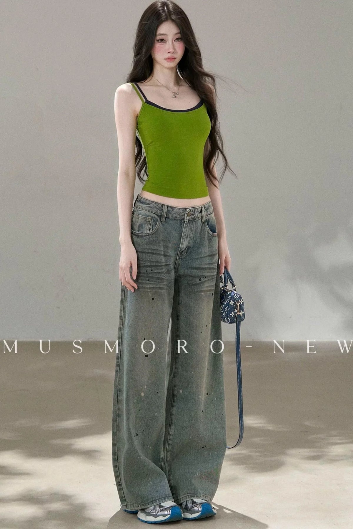 Irregular Splatter Ink Wide-Leg Pants