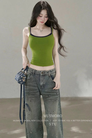 Irregular Splatter Ink Wide-Leg Pants