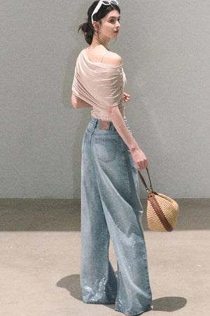 Irregular Stretch Knit Top Set