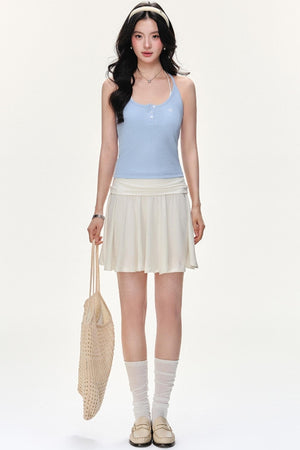 Irregular Striped Tencel Skirt