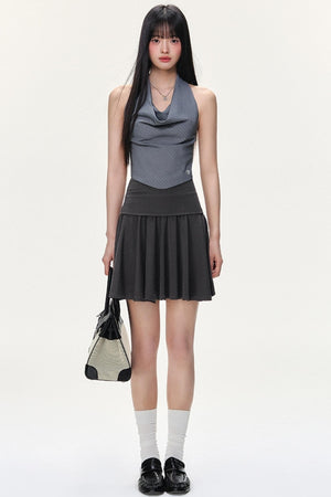 Irregular Striped Tencel Skirt
