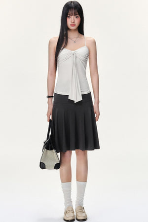 Irregular Striped Tencel Skirt