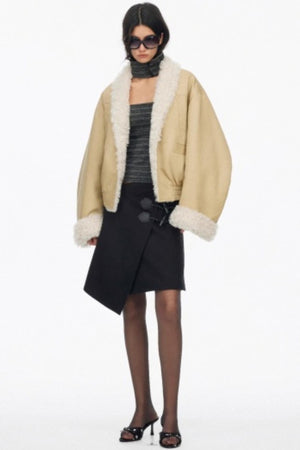 Irregular Toggle Button Skirt