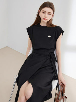 Irregular Waist Sleeveless Dress