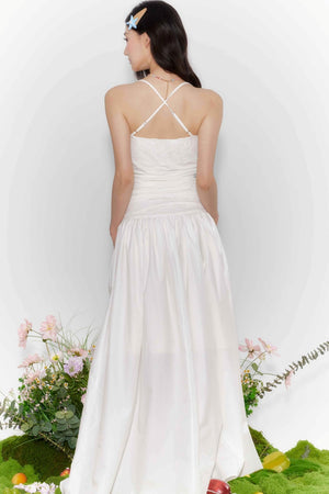 Island Lace-Up Halter Dress