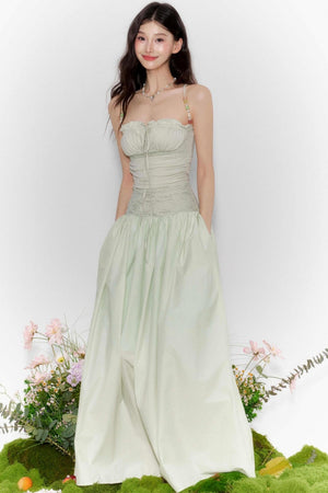 Island Lace-Up Halter Dress