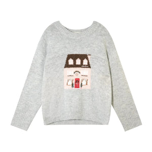 Jacquard Embroidered Wool Sweater
