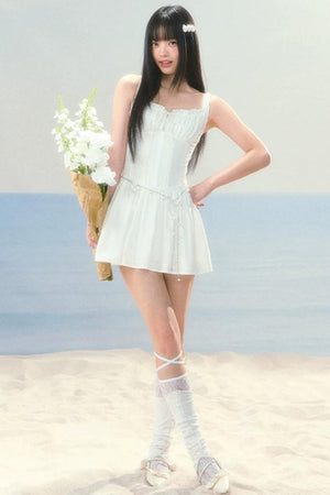 Jacquard Square-Neck Dress