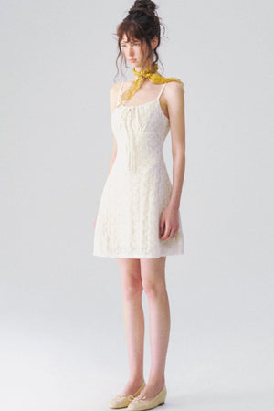 Jacquard Textured Suspender Dress